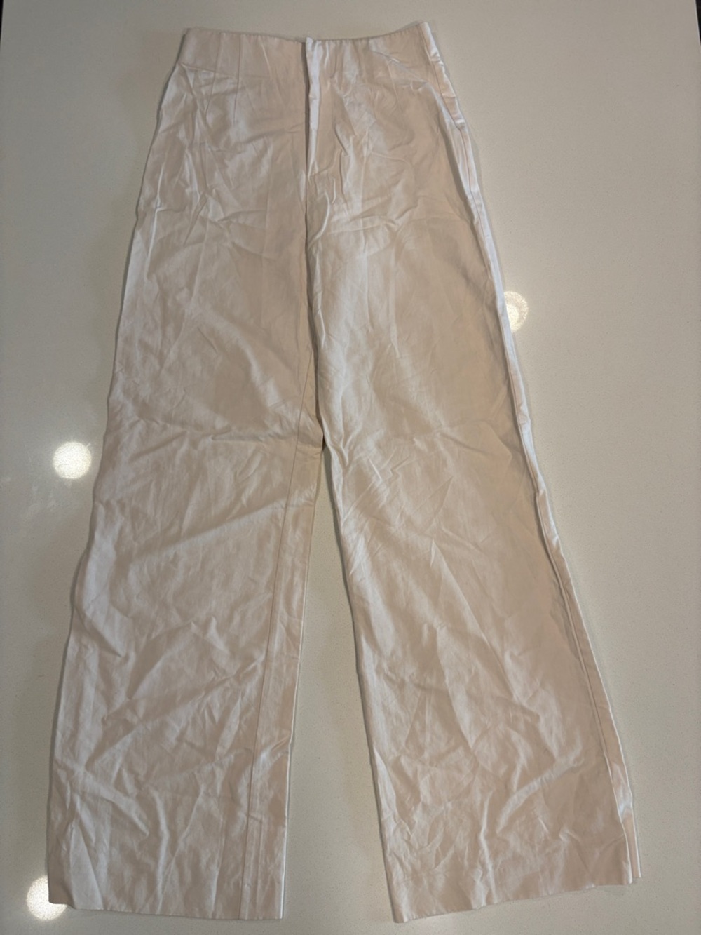 Zara Off-White Wide Leg Pants